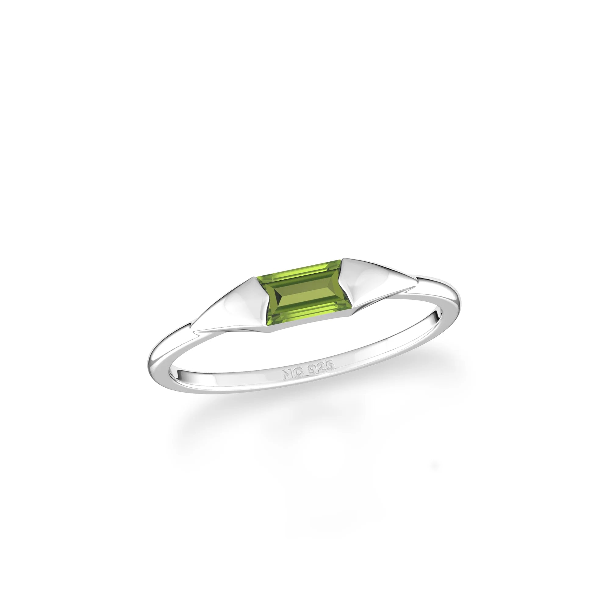 peridot stackable bezel-set ring
