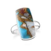spiny-oyster-turquoise bezel-set ring