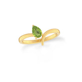 natural peridot ring for women in 18k gold vermeil