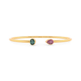 green tourmaline with pink tourmaline cut bracelet