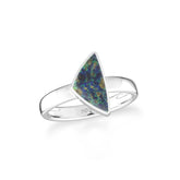 azurite malachite bezel-set ring