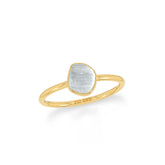 selenite stackable bezel-set ring