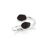 shungite stackable bezel-set ring