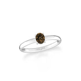 smoky quartz stackable prong-set ring