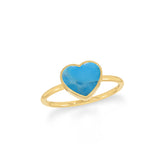 compressed turquoise blue stackable bezel-set ring