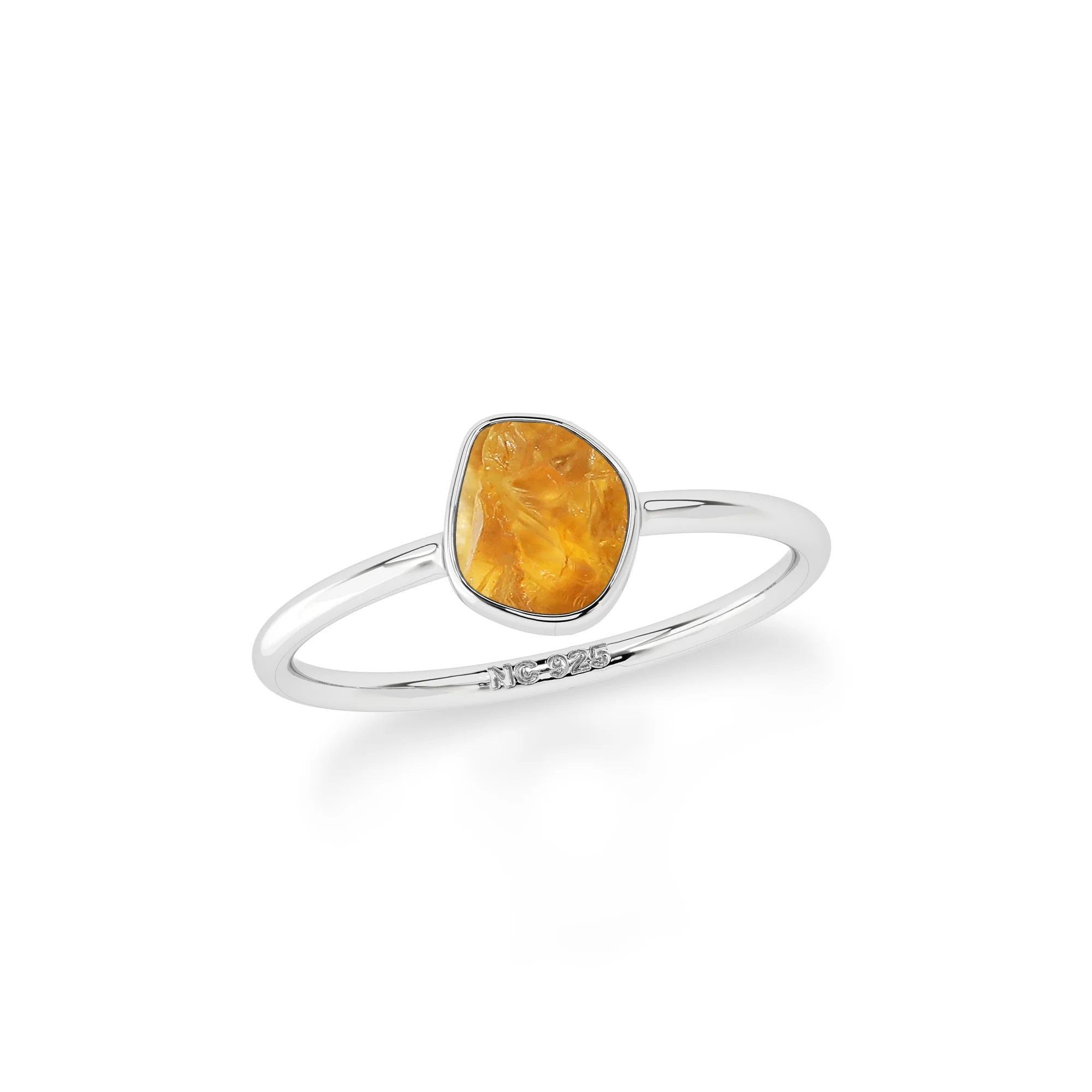 citrine stackable bezel-set ring