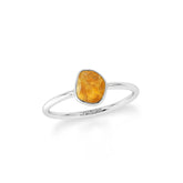 citrine stackable bezel-set ring