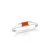 carnelian stackable bezel-set ring