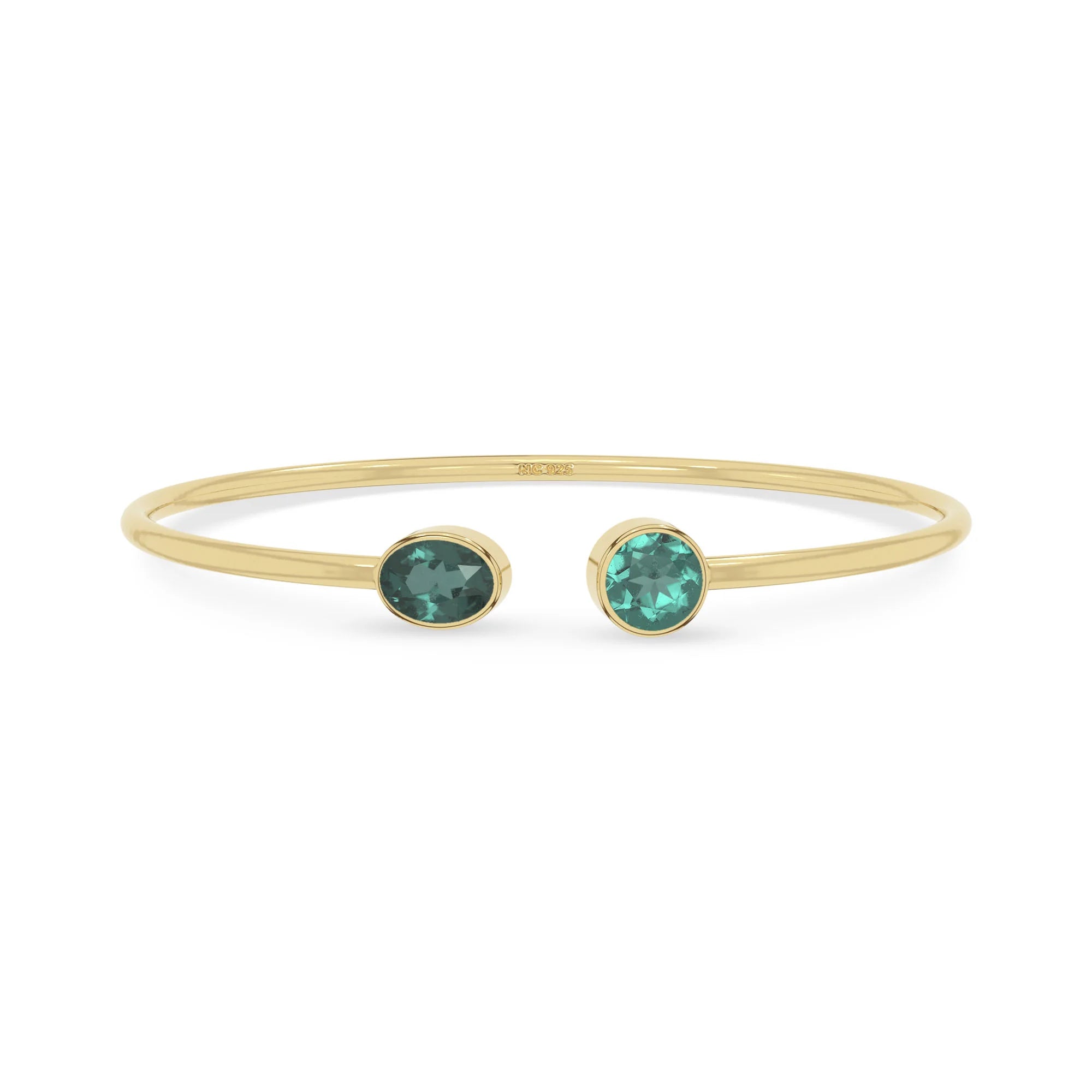 green tourmaline cut bracelet