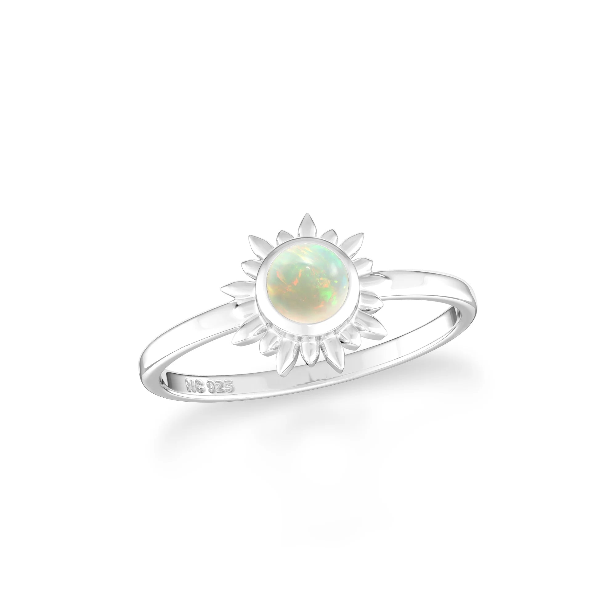 ethiopian-opal bezel-set ring