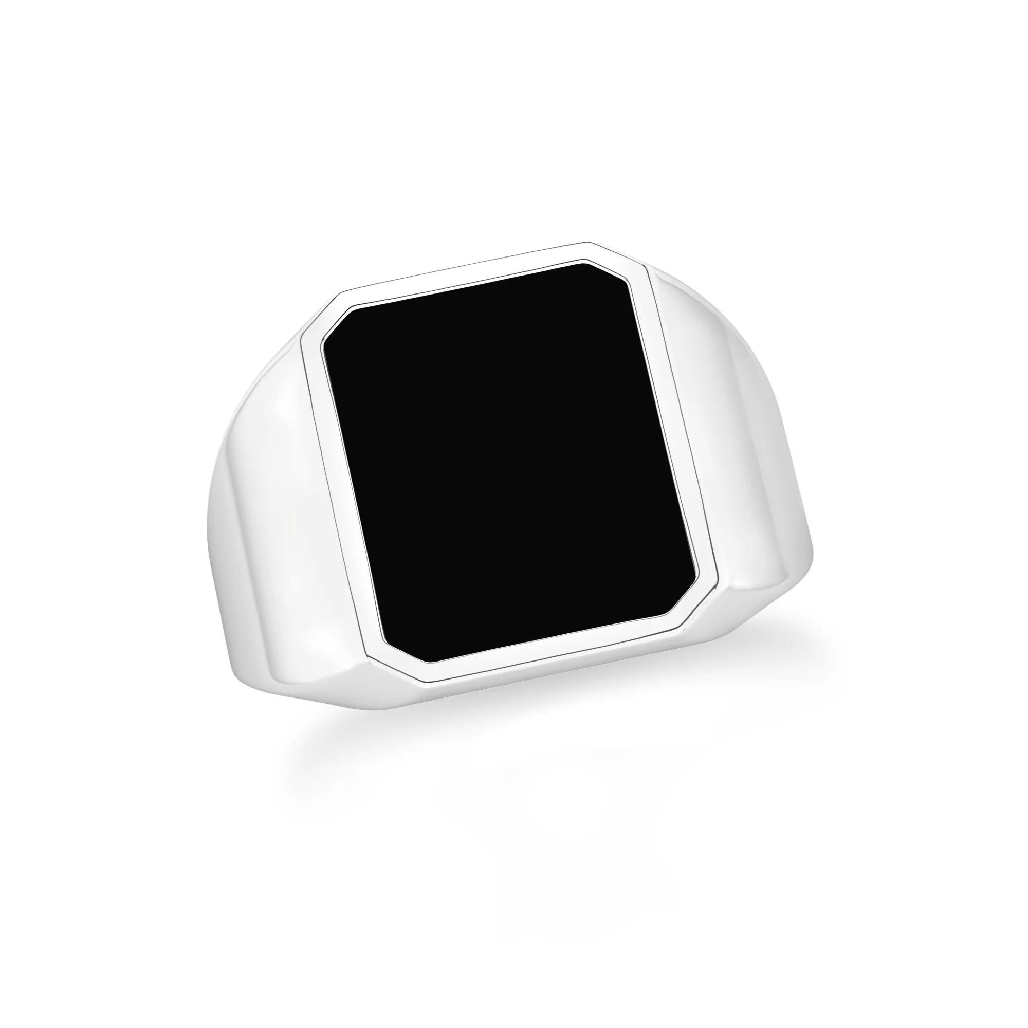 black tourmaline men bezel-set ring