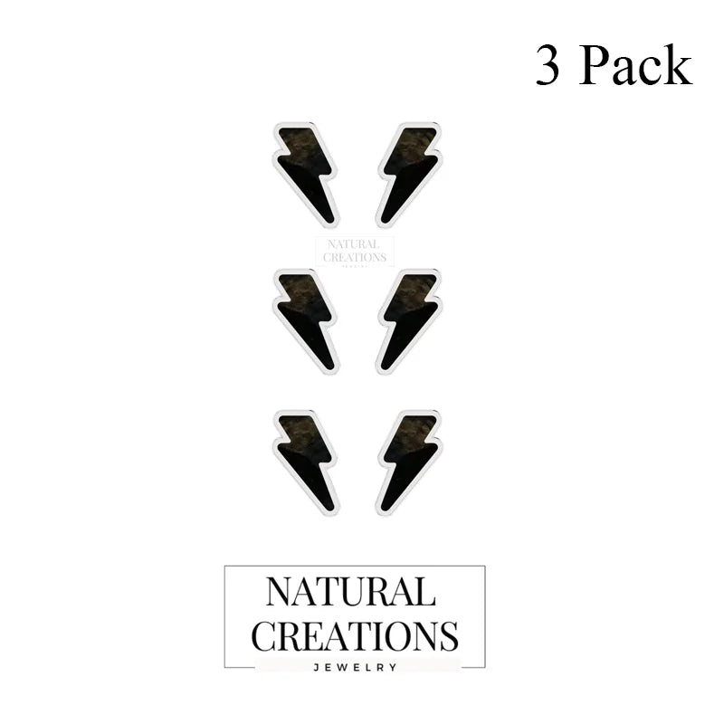 black tourmaline slice earrings