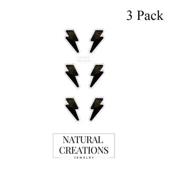 black tourmaline slice earrings