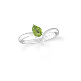 natural peridot ring for women in sterling silver