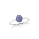 tanzanite stackable bezel-set ring