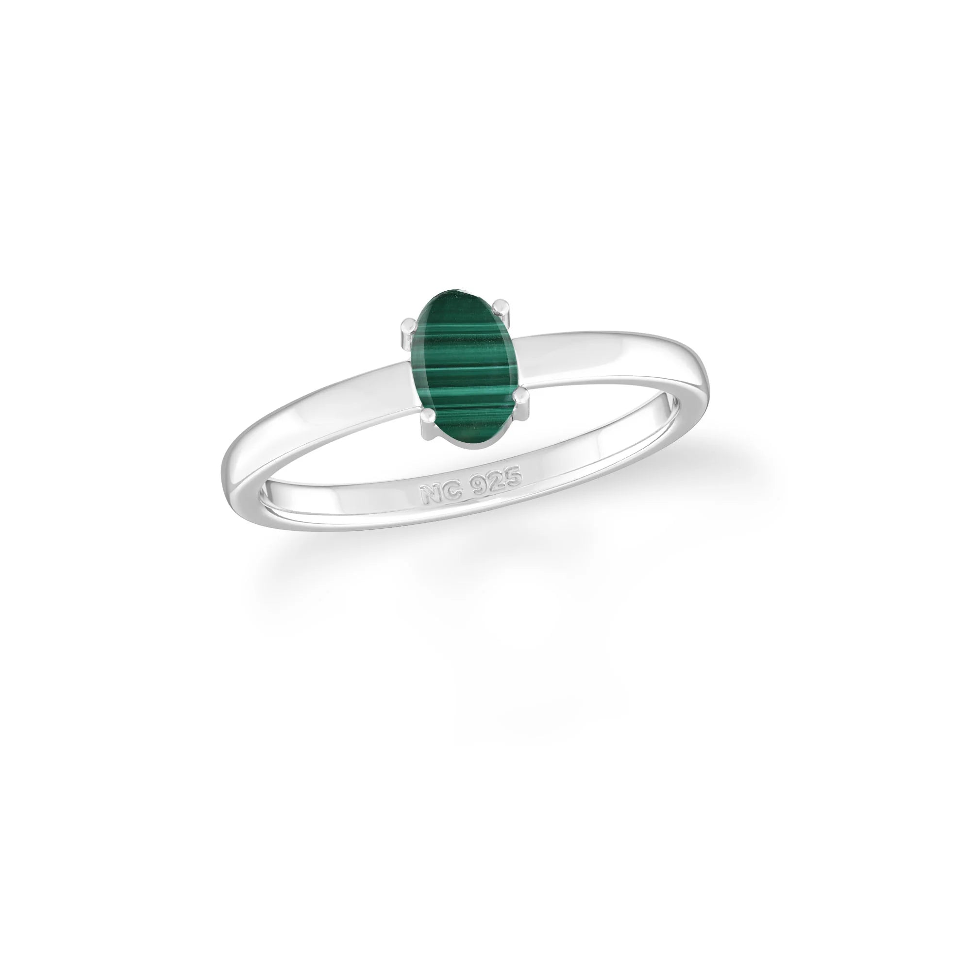 malachite stackable prong-set ring