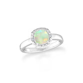ethiopian-opal prong-set ring