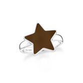 smoky quartz bezel-set ring