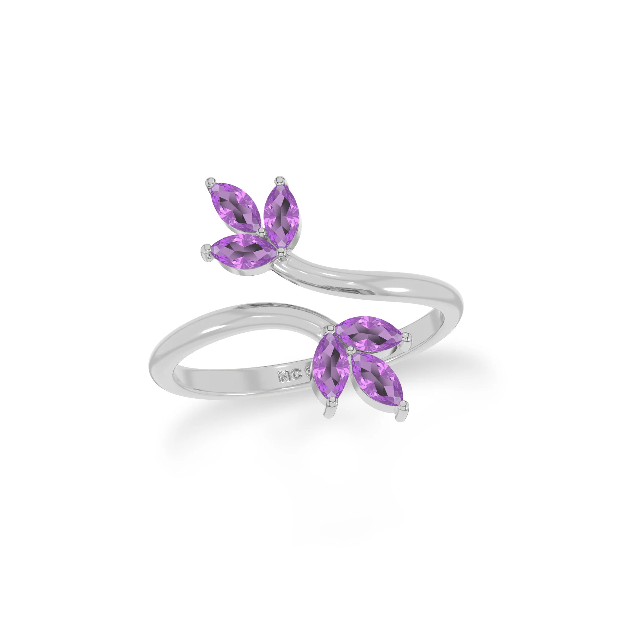 amethyst prong-set ring