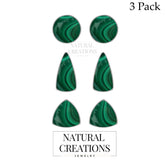 malachite cab earrings
