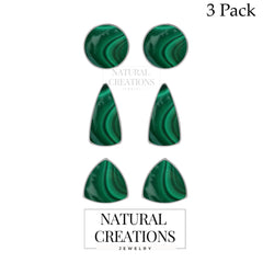 malachite cab earrings