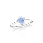 rainbow moonstone stackable bezel-set ring