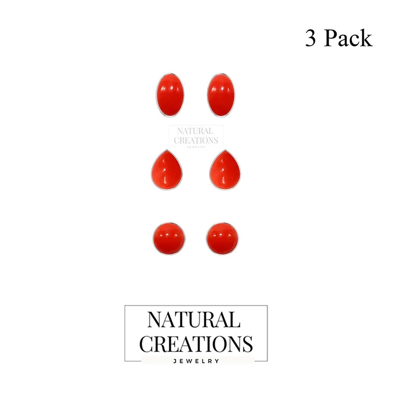 red coral earrings