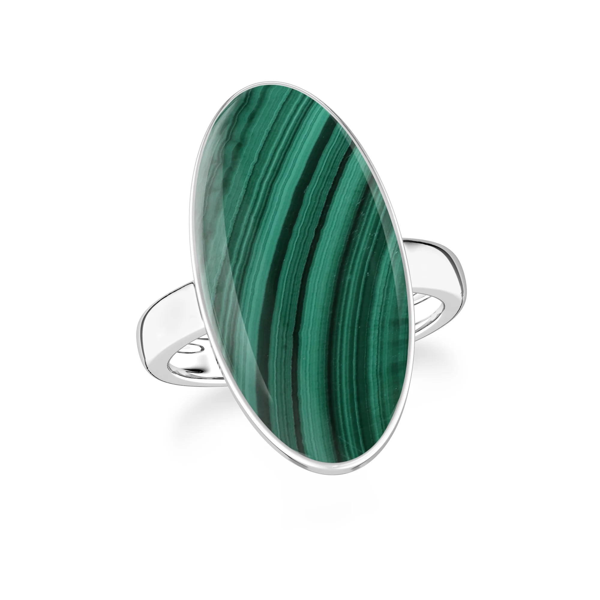 malachite bezel-set ring