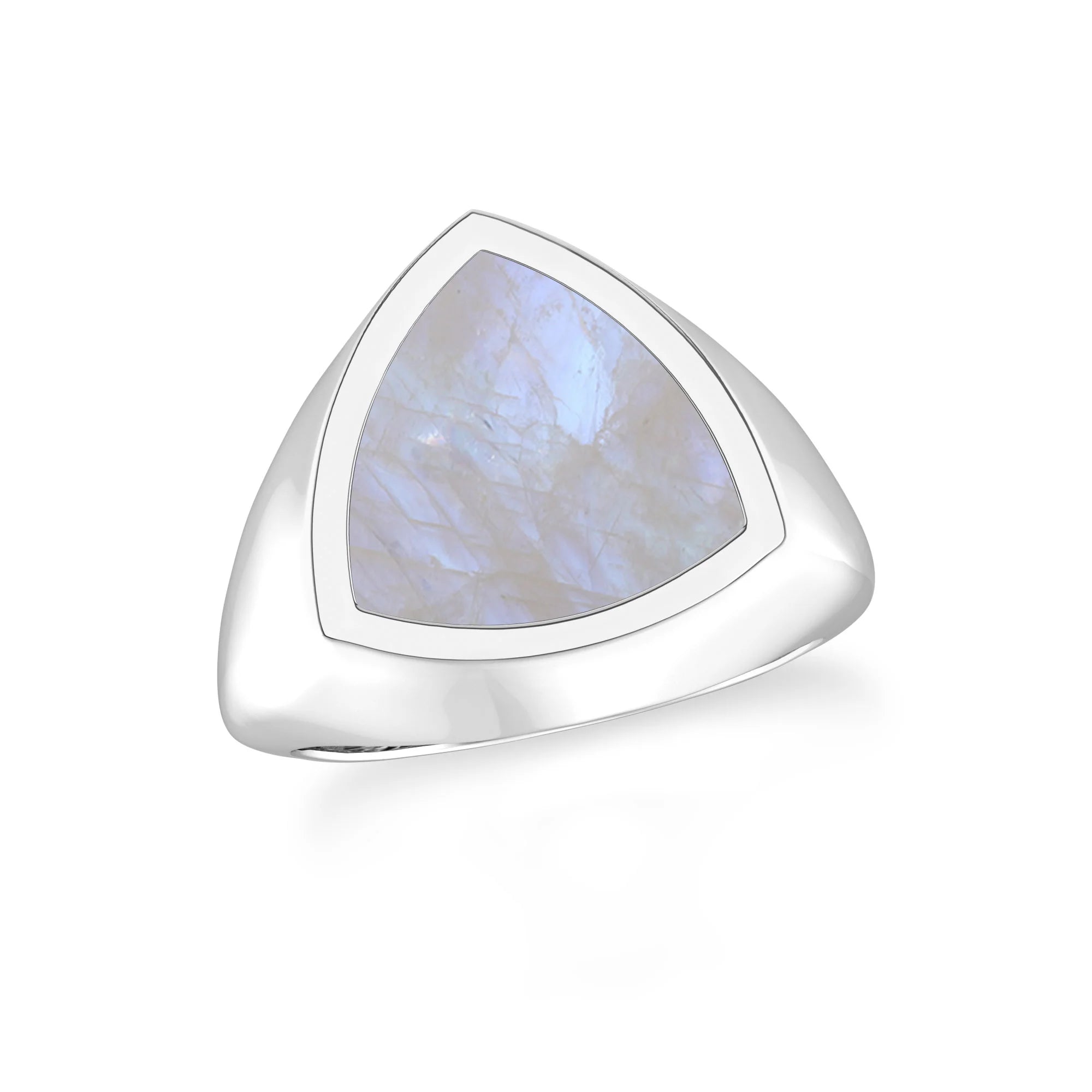 rainbow moonstone men bezel-set ring