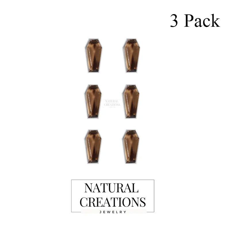 smoky quartz cut earrings