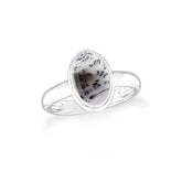 dendritic-opal bezel-set ring