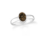 smoky quartz bezel-set ring