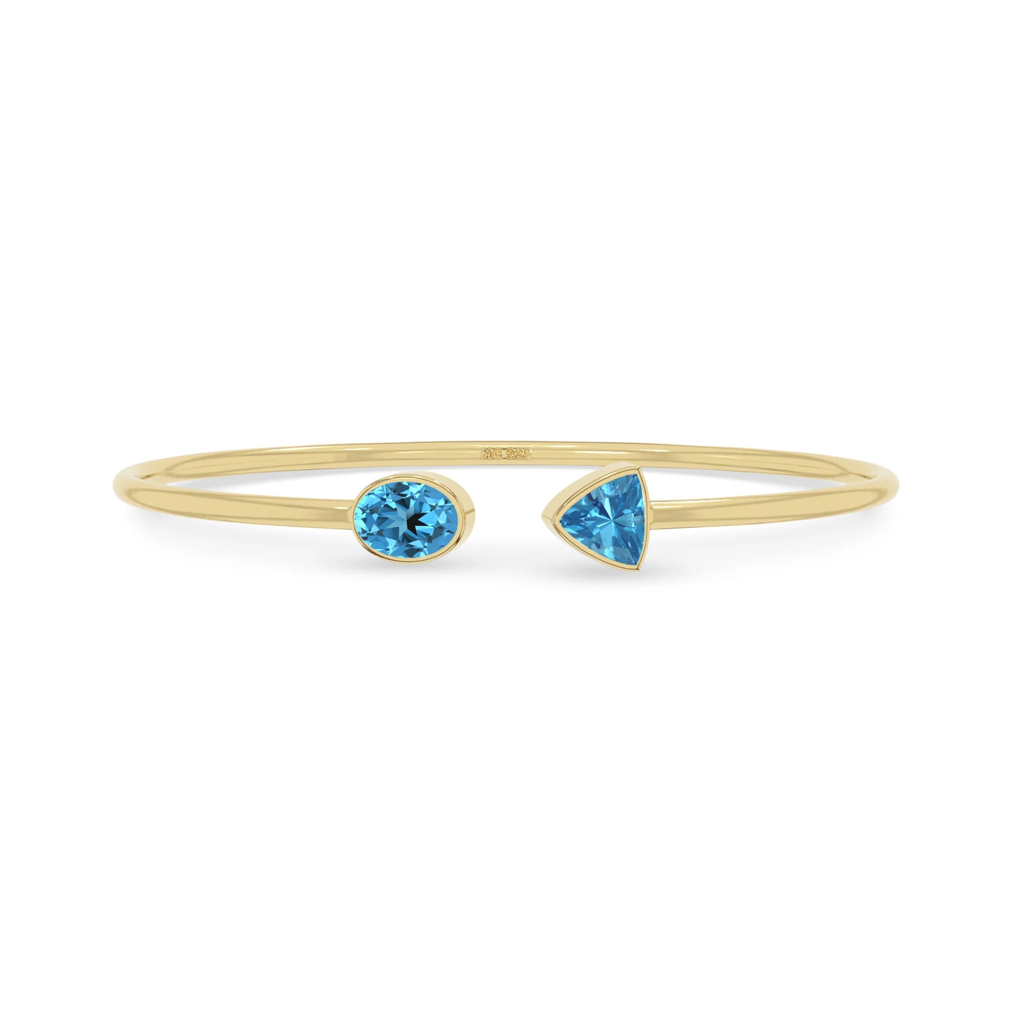 swiss blue topaz cut bracelet