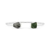 meteorite with moldavite twister bracelet