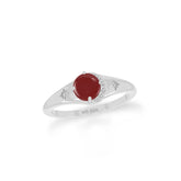 garnet-white-topaz prong-set ring