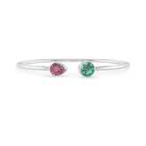 pink tourmaline with green tourmaline cut bracelet