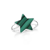 malachite stackable bezel-set ring