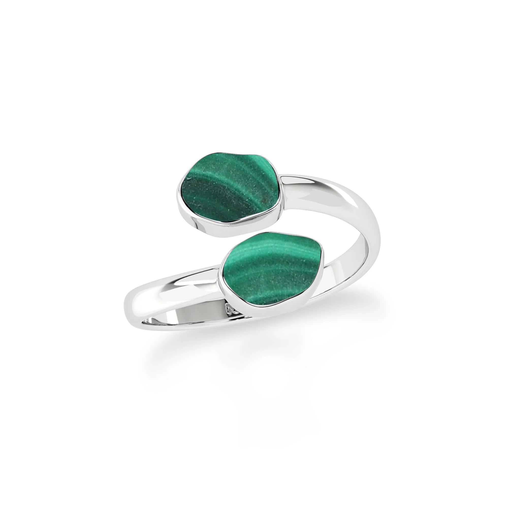 malachite stackable bezel-set ring