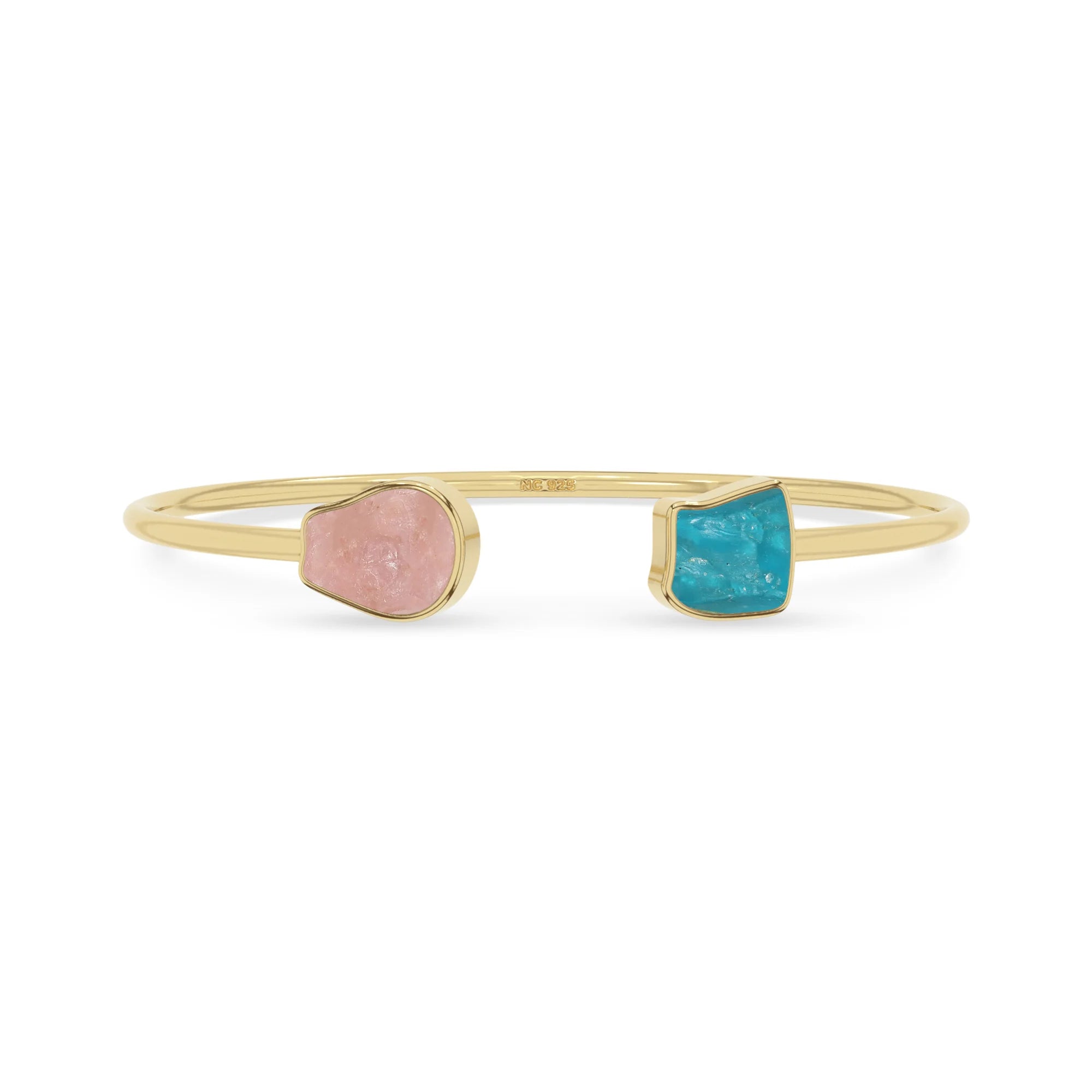 rose quartz paraiba apatite twister bracelet