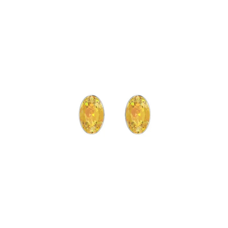 citrine cut oval earrings