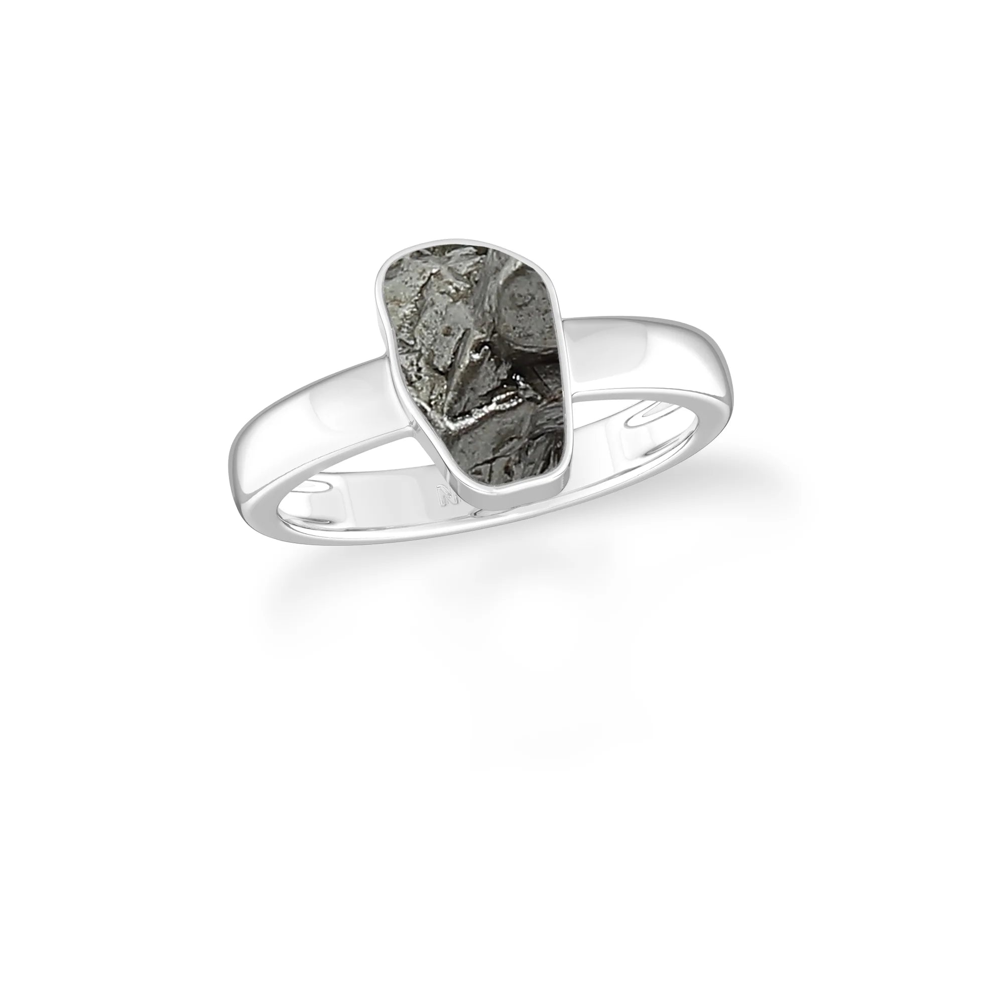 meteorite bezel-set ring