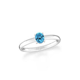 swiss blue topaz stackable prong-set ring