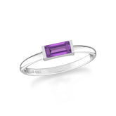 amethyst bezel-set ring