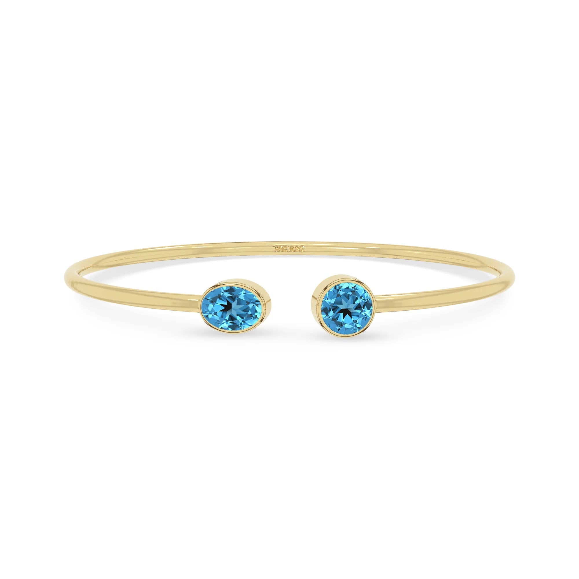 swiss blue topaz cut bracelet