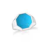 turquoise men bezel-set ring