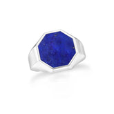 lapis lazuli men bezel-set ring