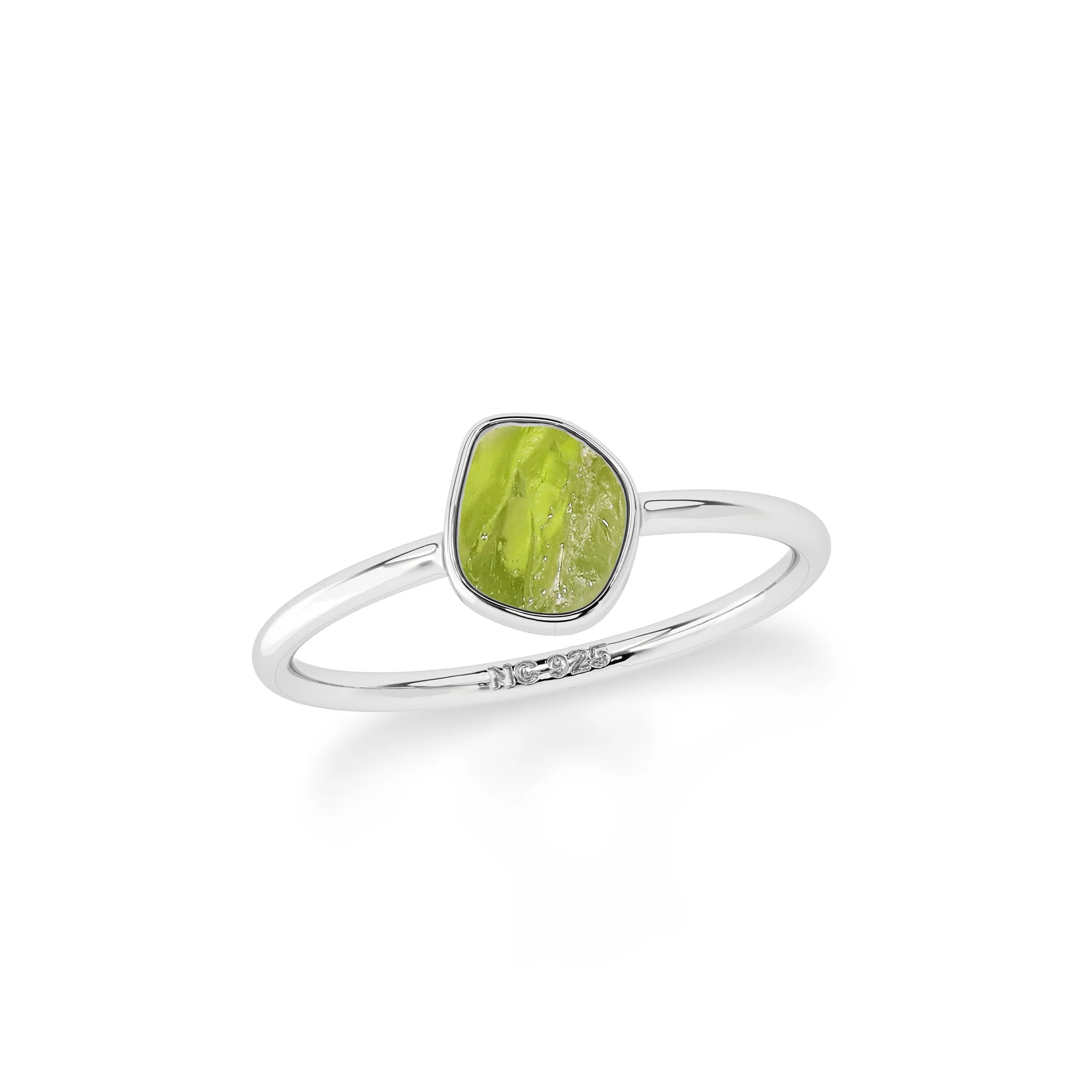 peridot stackable bezel-set ring