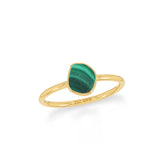 malachite stackable bezel-set ring