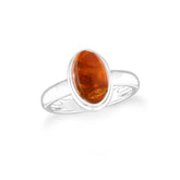 amber bezel-set ring
