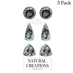dendritic opal cab earrings